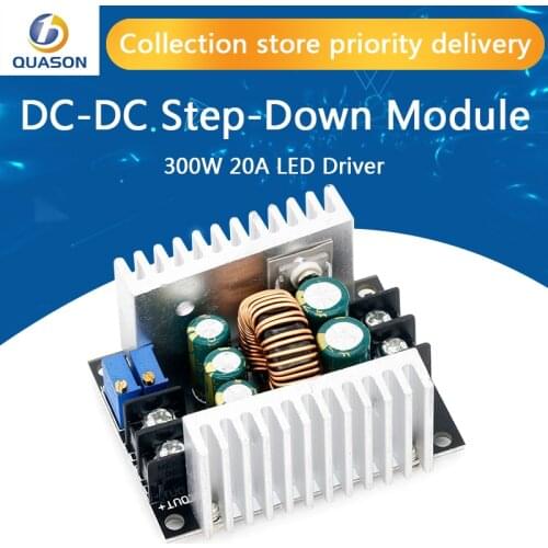 300W 20A DC-DC Buck Converter Step Down Module Constant Current LED Driver Power Step Down Voltage Module Electrolytic Capacitor