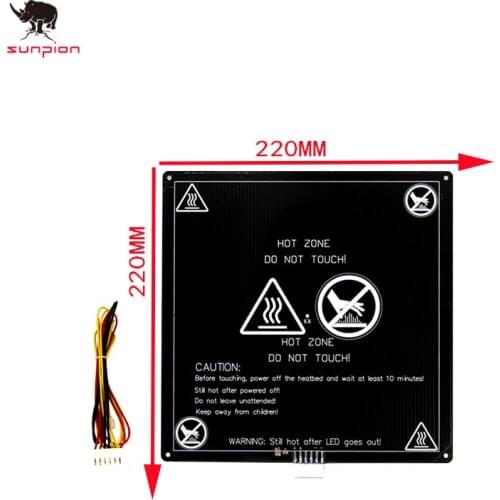 Heat bed MK3 Accessories Heating Bed 12V/180watts Black Thermal Explosion 3D Printer Heating Parts 220mm x 220mm Aluminum pl