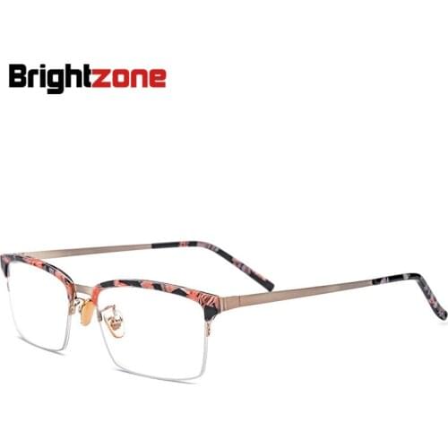 Brightzone Italy New Design Acetate Semi-rimless Plain Spectacles Eye Anti-Blue Light Glasses Frame Can put prescription lenses
