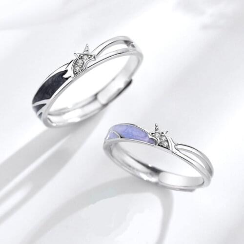 2021 Drop Shipping Cute Romantic Style Unicrn Couple Rings Enamel Women Man Lovers Luxury Pair Ring