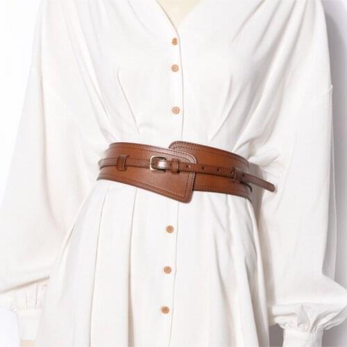 New Fashion Waist Belts for Women Genuine Leather Buckle Cummerbunds HOT body corset cummerbund female wide waistbands VD1776