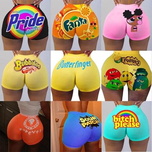 2020 Hot Sale Hip-Hop Outdoor Cycling Shorts Women Fashion High Waist Letter Print Shorts
