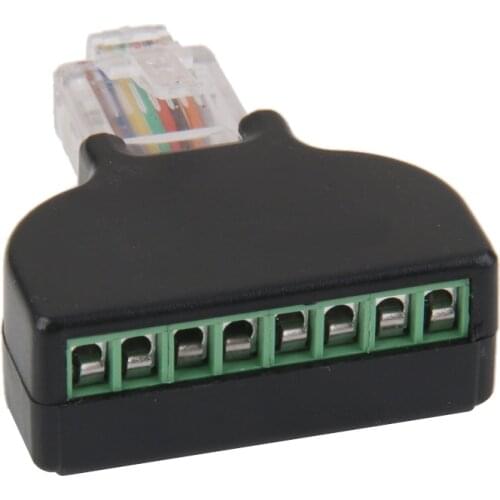 RJ45 Male Plug to AV 8 Pin Screw Terminal Adapter Block ADAPTER Converter Block Plug for CCTV Camera Accessory