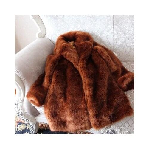 Top brand Style High-end New Fashion Women Faux Fur Coat 18S10 high quality