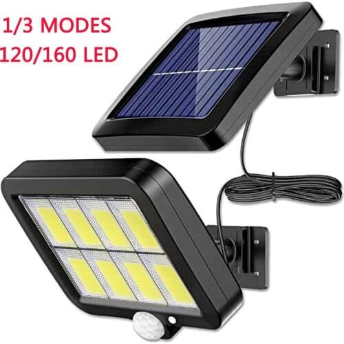 160LED Solar Powered Light Outdoors Motion Sensor Sunlight Waterproof Wall Emergency Street Security Lamp for Garden Decoration