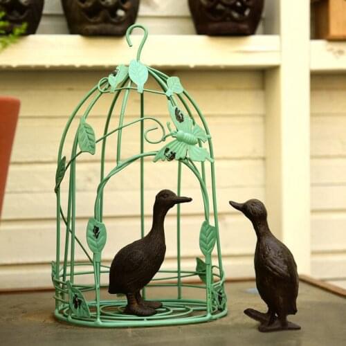 American Country Style Wall Hanging Vintage Metal Wire Iron Half Bird Cage Flower Pot Desktop Garden Decor Succulent Plants Pot