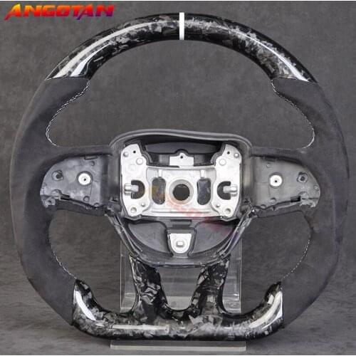 100% Forged Carbon Fiber Italy Alcantara Leather steering wheel Fit For Dodge Muscle car