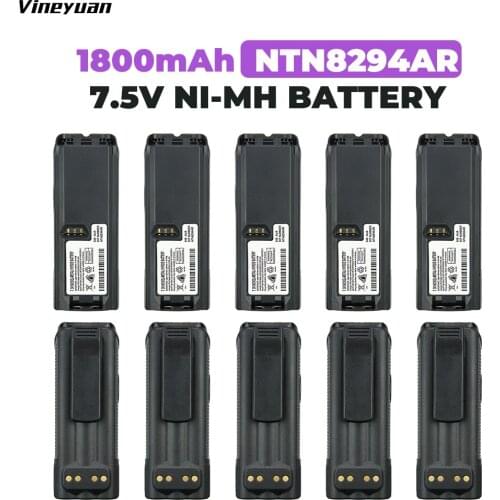 10x 1800mAh NTN8294AR NiMH Battery for MOTOROLA XTS3000 XTS5000 Two Way Radio Battery with Belt Clip