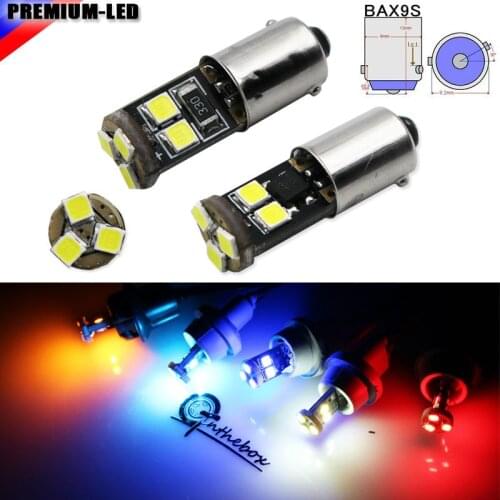 2) CAN-bus Error Free BAX9S H6W T4 150 degress LED Replacement Bulbs For Position Parking Eyelid Lights or License Plate Lights