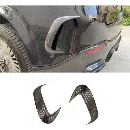 2Pcs Dry Carbon Fiber Car Bumper Air Vent Splitter Outlet Cover Trim For Mercedes Benz GLE Class W167 GLE53 AMG SUV 2020 UP
