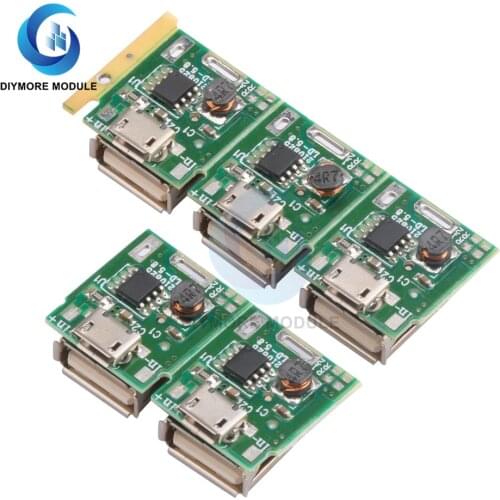 5PCS/LOT 5V 1A USB Lithium Battery Charger Module Step-Up Power Supply with Light Display For MP3/MP4 Phone Charging