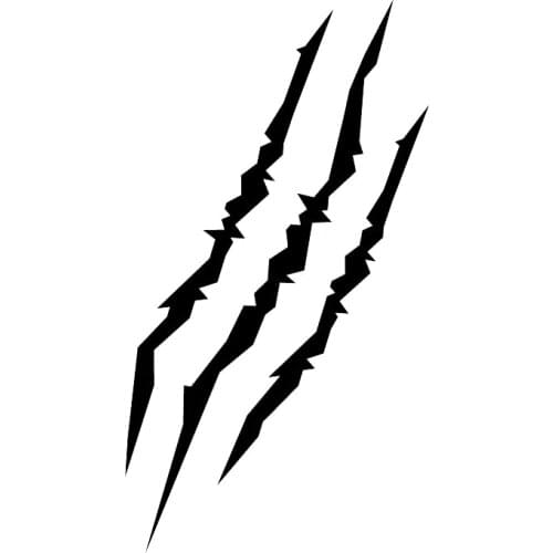 9.1cm*16.6cm Scratch Claw Cute Interesting Vinyl Motorcycle Car Sticker Black/Silver S6-3215