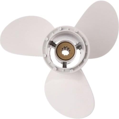 Aluminum Boat Outboard Propeller for Suzuki 9.9-15HP Black 3 Blades 10 Spline Tooth 9 1/4 x 11 E7CA