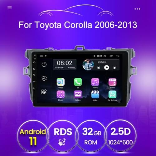 Android 11 For Toyota Corolla E140/150 2006-2013 Car DVD Multimedia video player 2GB+32GB WIFI BT SWC Audio no dvd