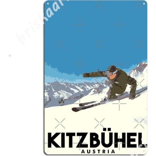 Ski Kitzbühel Austria Metal Signs Cinema Living Room Club Bar Decoration Mural Painting Tin sign Posters
