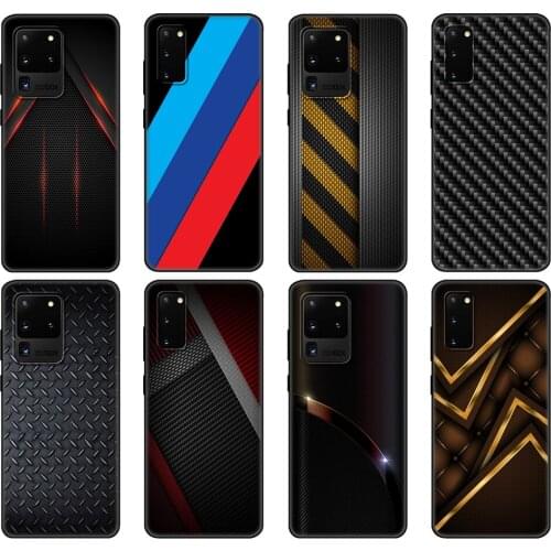 Black tpu Case For Samsung galaxy S20 /S20 PLUS/S20 ultra/S20+ /S20FE back cover Car Carbon Fibre Print
