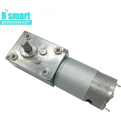 DC Worm Geraed Motor Bringsmart A58SW-555 DC 12v 24v Micro Electric Motor 16-470rpm Self Locking Turbine Machine High Torque