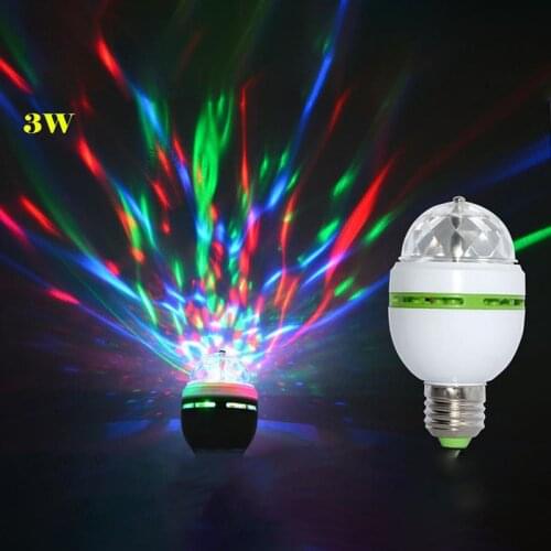 E27 3W 100-240V Colorful Auto Rotating RGB LED Bulb Stage Light Party Lamp Disco for Party Festival Wedding Decoration