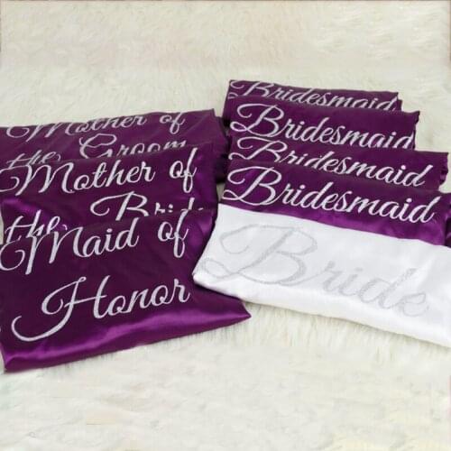 Wedding Party Personalized Favors gift Bride Team Robe Flower Print Custom Name Bridal Party Robes Bridesmaid Robes