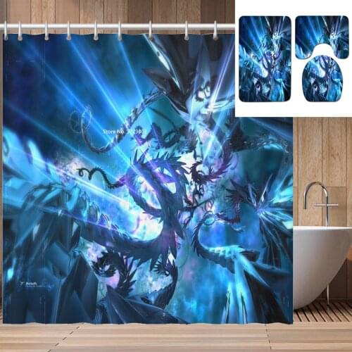 Hot Movie Print Bathroom Waterproof Shower Curtain Fashion Non-slip Bath Mat Toilet Mat Home Decor 4-piece Set