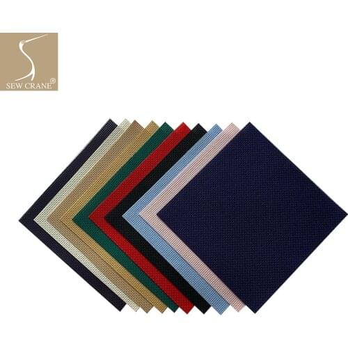 Precut 11CT 14 Counted Cross Stitch Fabric Packs Various Colors Embroidery Aida Cloth, White, 15cm x 15cm
