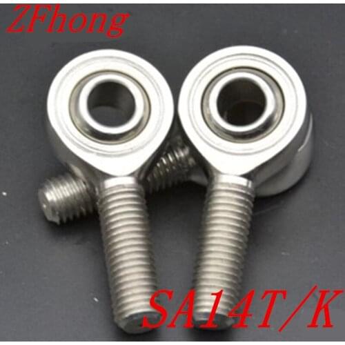 1pc Sa14t/k 14mm m14x2 stainless steel right hand male thread rod end bearing
