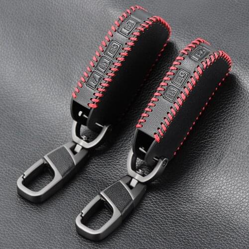 Car Leather Alloy Key Cover Shell Pocket For KIA Sportage Ceed Sorento Cerato Forte 2018 - 2020 Smart FOB Key Case Accessories