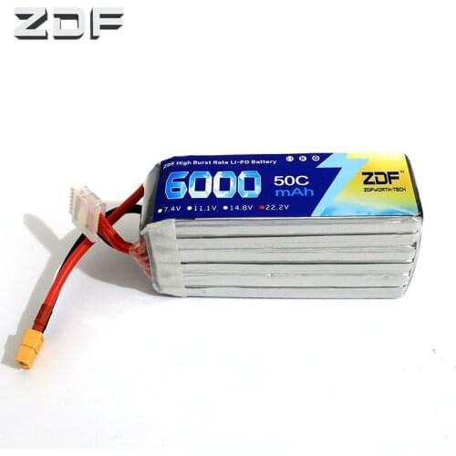 ZDF 22.2v 6S6000mah 50C 6S 22.2v max 100C lipo battery for Trex-450 Fixed-wing Helicopter Quadcopter