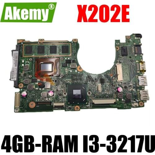 X201E X202E Laptop motherboard For Asus X202E X201E S200E X201EP Original Notebook mainboard With 4GB-RAM I3-3217U CPU 100% Test