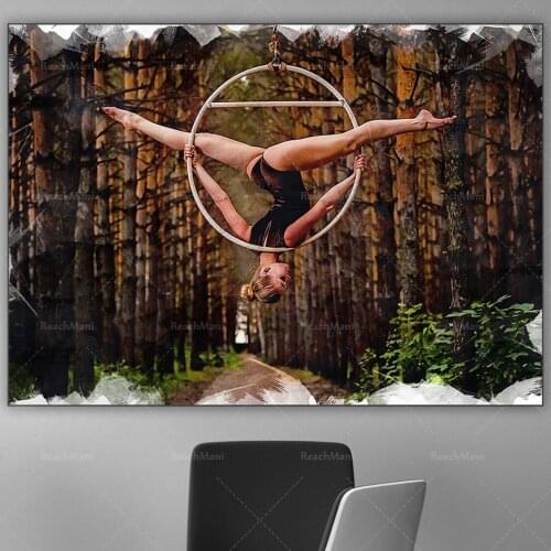 Gymnastics wall art, circus canvas art gymnastics painting, gymnast gift wall decoration poster