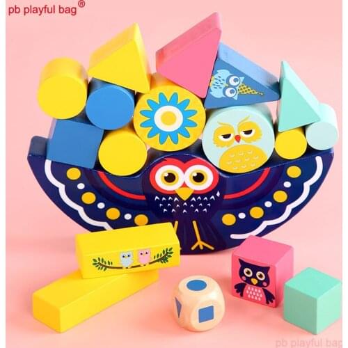 PB Playful bag Childrens puzzle early education owl balance DIY building block parent child interactive game toys gift UG14