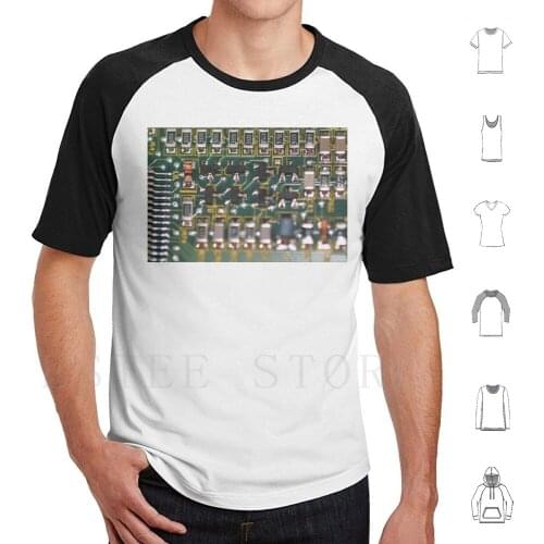 Circuit Board T Shirt Diy Big Size 100% Cotton Computer Circuit Board Technology Processor Chip Chips Macro Blue Hardware Lines