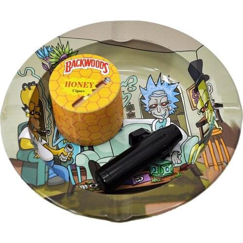 Ashtray diameter 136mm glass ashtray a variety of patterns optional full printed pattern glass cigar ashtray