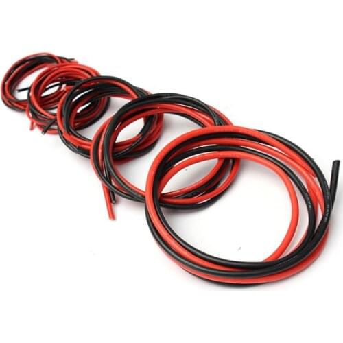 2M AWG Soft Silicone Flexible Wire Cable 12-20 AWG (1 Meter Red + 1 Meter Black)
