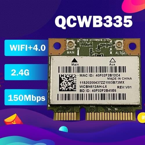 Qualcomm Atheros AR9565 QCWB335 Half Mini PCIe BT4.0 Wireless Card 11S2020437 for Lenovo S400 S500 S410P S510P S415 Z410 Z510