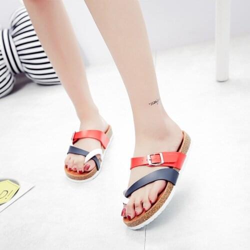 Big Size 36-43 cork flipflops lovers brand women summer platform gladiator sandals beach slides casual shoes woman flat slippers