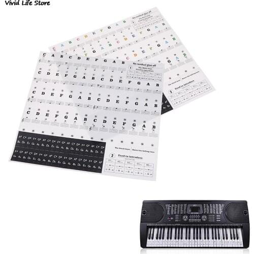 Piano Stave Music Decal Label Note Sticker 49 54 61 88 Keys Electronic Piano Keyboard Sound Name Stickers Key Sticker