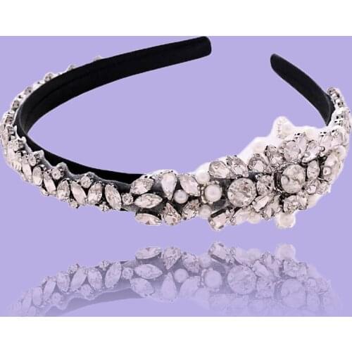 ZMS350-FG Wedding Rhinestone Hair Accessories Bridal Tiara Headpieces Silver Diamond Headband Women Baroque Hair Band For hair