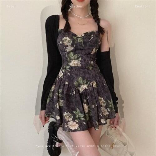 2021 Women Summer beach sexy backless Flower Dresses floral Sundresses Lace Strap Vestidos holiday sleeveless Sling Dress