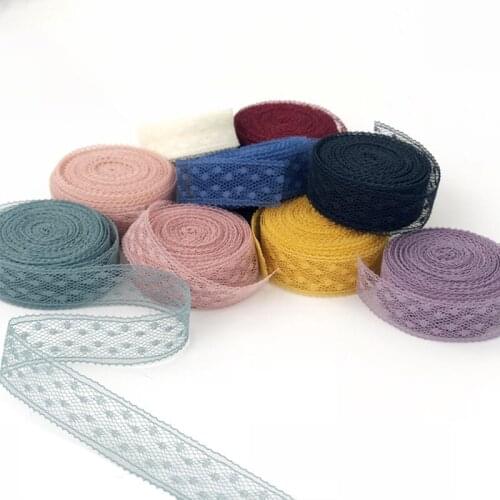 10m Colorful Lace Hollow Embroidered Lace Collar Trim Ribbon Handmade Christmas Wedding Headwear Garment Decoration DIY Material