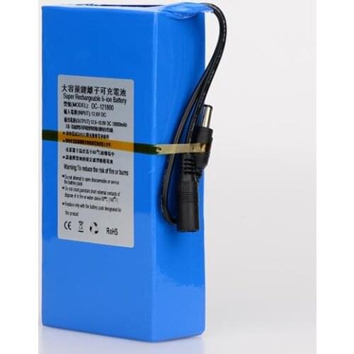 10pcs/lot Portable DC 12V 18000mah Super Capacity Rechargeable Lithium-ion Battery Pack for CCTV Camera Video Recorder Batteries
