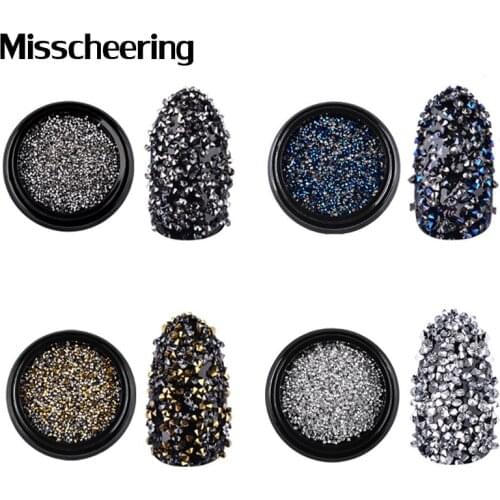 1000Pcs/Box Colorful Nail Art Glitter Rhinestones Shiny 3d Tiny Crystal Decorations Charm Shape End Manicure Accessories Tools