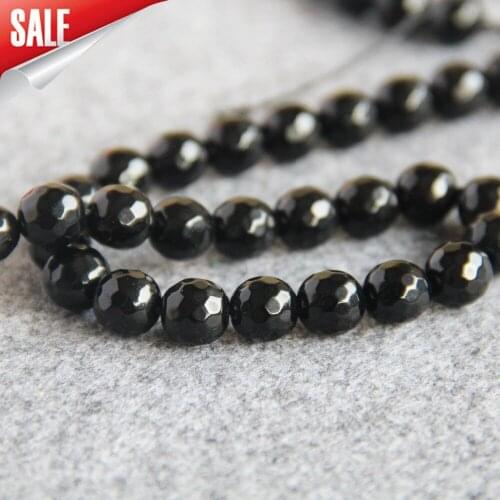 2021 New For Necklace&Bracelet 10mm Onyx Faceted Natural Beads Round DIY Loose Carnelian Accessory Parts 15inch Jewelry Making