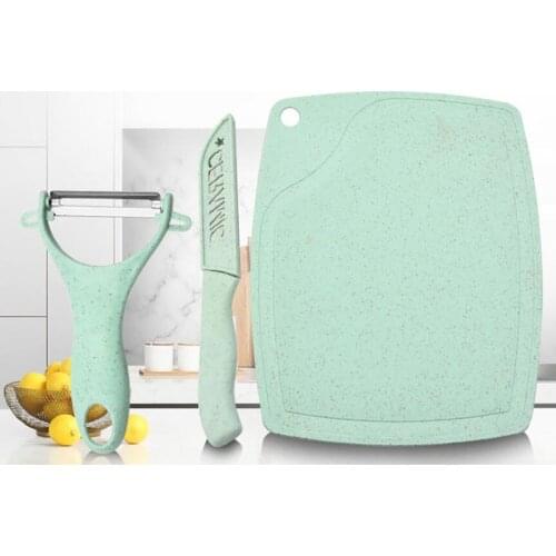 3 pcs of Set knives Baby food wheat straw tool set stainless steel knife set Baby food knife gift knife set