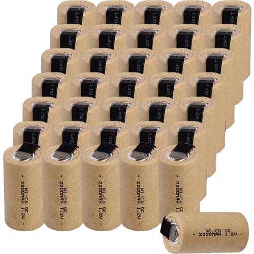 36 pcs SC battery 4.25cm*2.2cm 2200mah 1.2V NICD SUBC batteries fast delivery to RUSSIA US for MAKITA for HITACHI for METABO