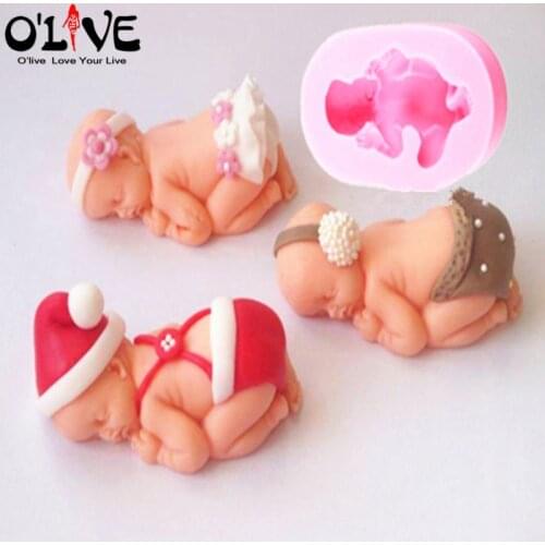 3D Baby Fondant Silicone Mold Cake Decoration Tools Chocolate Soap Forms Jelly Mould Candle Baking Cupcake Decorations Mastics