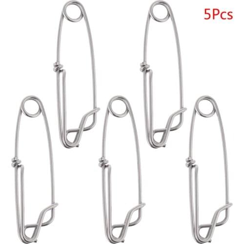 OOTDTY 5Pcs Long Line Clip Stainless Steel Snap Swivel Longline Hanger Connector