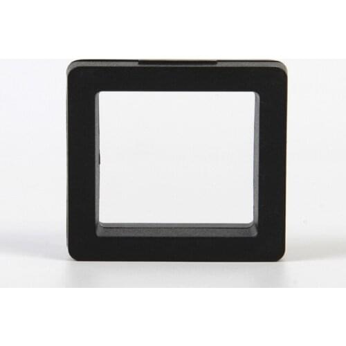 50*50mm Transparent PET Membrane Stand Holder box Floating Display Case Earring Gems Ring Jewelry Suspension Packaging Boxes