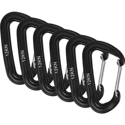 6 PCS Carabiner 12KN Heavy Duty Carabiner Clips Keychain Climbing Snap Clip Lock Buckle Hook for Hammocks Camping Hiking