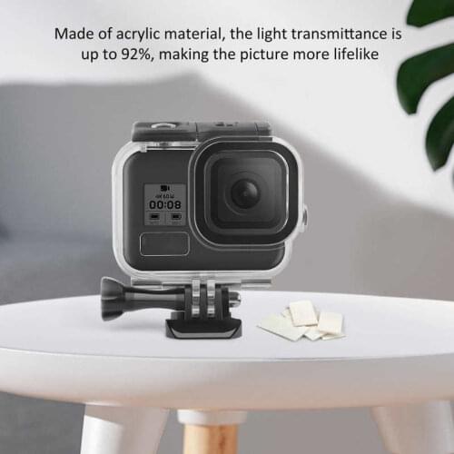 60M Waterproof Camera Diving Case Cover Protective Housing Cover Shell for Gopro Hero8 Camera Protective Shell